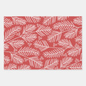 Green Branches Merry Calligraphy Red kraft Inpakpapier Vel (Voorkant 2)
