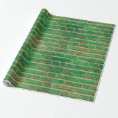 Green Brick Wall Cadeaupapier (Uitgerold)