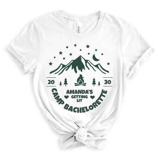 Green Bridesmaid Camping Bachelorette Party Tri-Blend Shirt