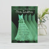 GREEN Bridesmaid Dresses Bridal Shower Invitation Kaart (Staand voorkant)