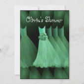 GREEN Bridesmaid Dresses Bridal Shower Invitation Kaart (Achterkant)