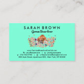 Green Bright Cute Boxer Dog Visitekaartje (Achterkant)