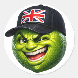 Green British Union Jack Fun stick Ronde Sticker