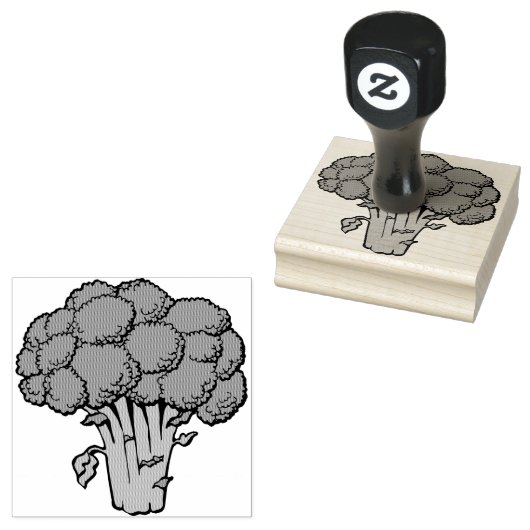Green Broccoli Rubberstempel (Gestempeld)