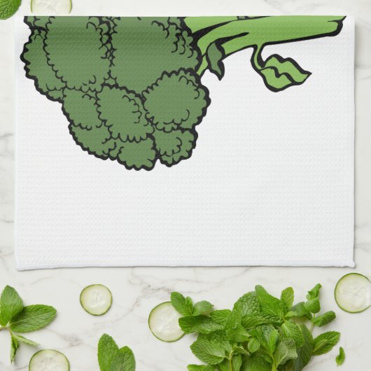 Green Broccoli Theedoek (Gevouwen)