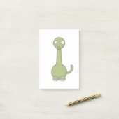 Green Brontosaurus Cartoon Post-it® Notes (Op bureau)