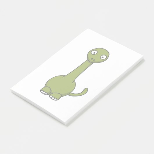 Green Brontosaurus Cartoon Post-it® Notes (Schuin)