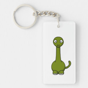 Green Brontosaurus Cartoon Sleutelhanger