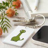 Green Brontosaurus Cartoon Sleutelhanger (Voorkant Rechts)