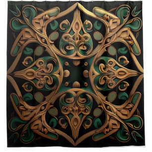 Green Bronze Ornamental Pset Decoration Douchegordijn