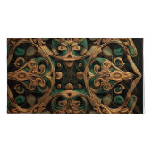 Green Bronze Ornamental Pset Decoration Kussensloop (Achterkant-Links)