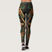 Green Bronze Ornamental Pset Decoration Leggings (Achterkant)
