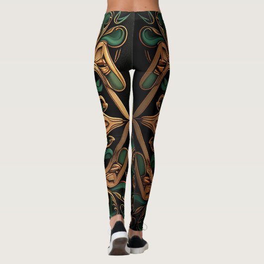 Green Bronze Ornamental Pset Decoration Leggings (Achterkant)