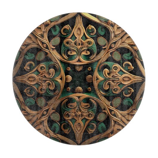 Green Bronze Ornamental Pset Decoration Snijplank (Voorkant)