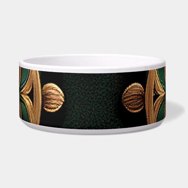 Green Bronze Ornamental Pset Decoration Voerbakje (Voorkant)