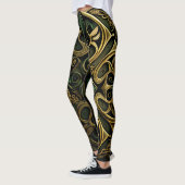 Green Bronze Ornamental Pset Decorting Pattern Leggings (Links)