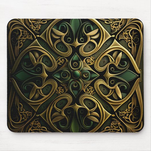 Green Bronze Ornamental Pset Decorting Pattern Muismat (Voorkant)