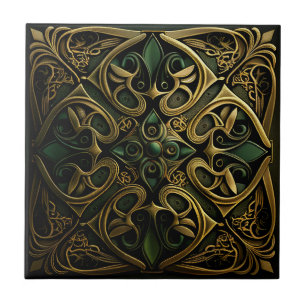 Green Bronze Ornamental Pset Decorting Pattern Tegeltje