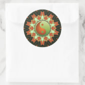 Green & Bronze Yin Yang Mandala Sticker (Tas)