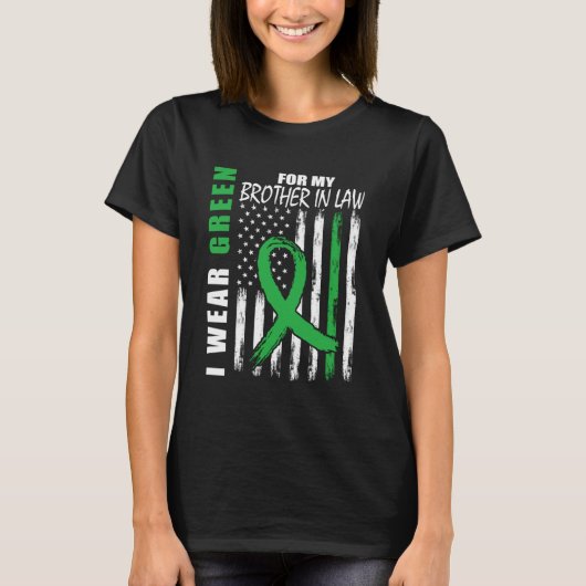 Green Brother in Law Nierziekte Awareness USA T-shirt (Voorkant)