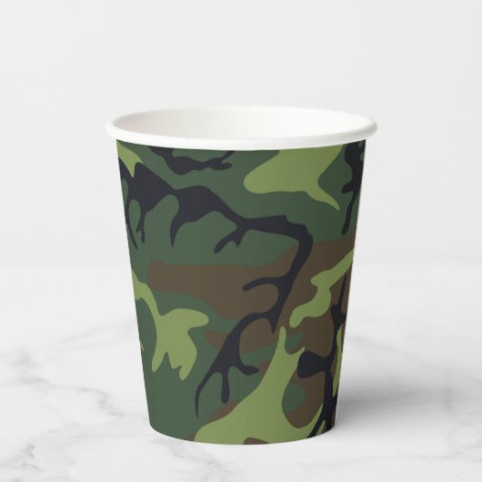 Green Brown Camouflage Papieren Bekers (Achterkant)