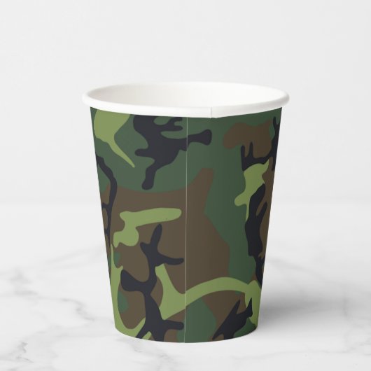 Green Brown Camouflage Papieren Bekers (Rechts)