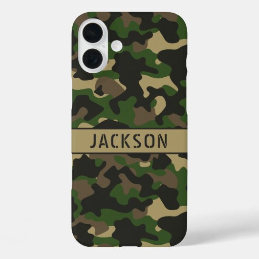 Green Brown Camouflage Personalized Case-Mate iPhone Case (Achterkant)