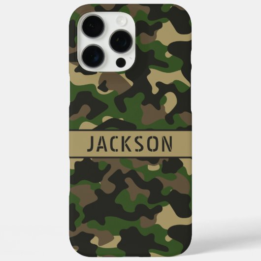Green Brown Camouflage Personalized Case-Mate iPhone Case (Achterkant)