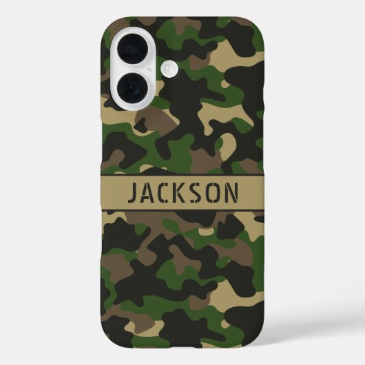 Green Brown Camouflage Personalized Case-Mate iPhone Case (Achterkant)