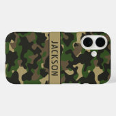 Green Brown Camouflage Personalized Case-Mate iPhone Case (Achterkant (horizontaal))