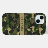 Green Brown Camouflage Personalized Case-Mate iPhone Case (Achterkant (horizontaal))