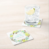 Green & Brown Floral Wreath Bridal Shower Kartonnen Onderzetters (Insitu)