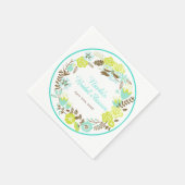 Green & Brown Floral Wreath Bridal Shower Servet (Hoek)