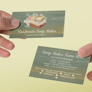 Green Brown Handmade Bath Bomb Soap Maker Visitekaartje