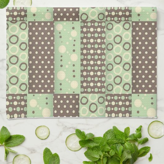 Green Brown Kitchen Hand Towel Theedoek (Gevouwen)
