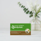 Green Brown Layers Handyman Motif Hammer Logo Visitekaartje (Staand voorkant)