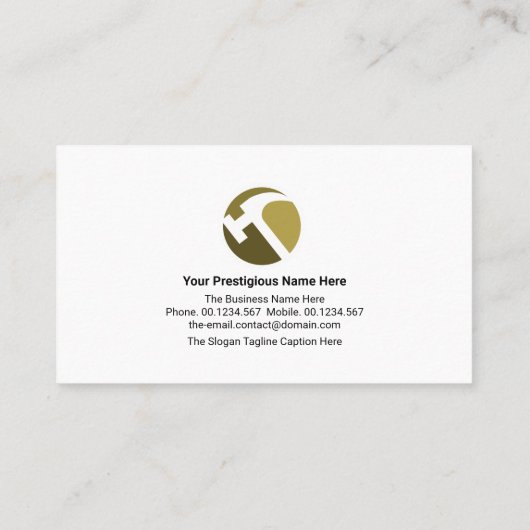 Green Brown Layers Handyman Motif Hammer Logo Visitekaartje (Achterkant)