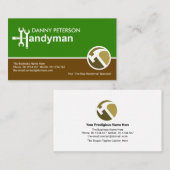 Green Brown Layers Handyman Motif Hammer Logo Visitekaartje (Voorkant / Achterkant)