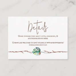 Green Brown Monstera Leaf Advieskaart