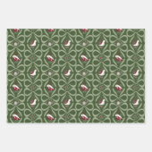 Green Brown Orange Christmas Forest Village Inpakpapier Vel (Voorkant 2)