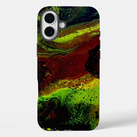 Green Brown pouring colour Case-Mate iPhone Case (Achterkant)