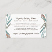 Green Brown Rustic Flower Rolling Pin Bakery Visitekaartje (Achterkant)