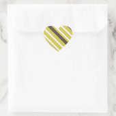 Green Brown Striped Patroon Hart Sticker (Tas)