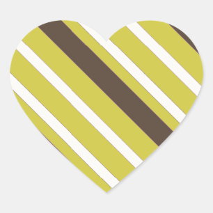 Green Brown Striped Patroon Hart Sticker