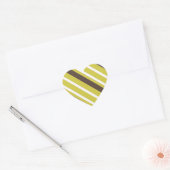 Green Brown Striped Patroon Hart Sticker (Envelop)