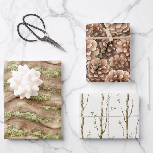 Green Brown Tree Inpakpapier Vel (Voorkant)