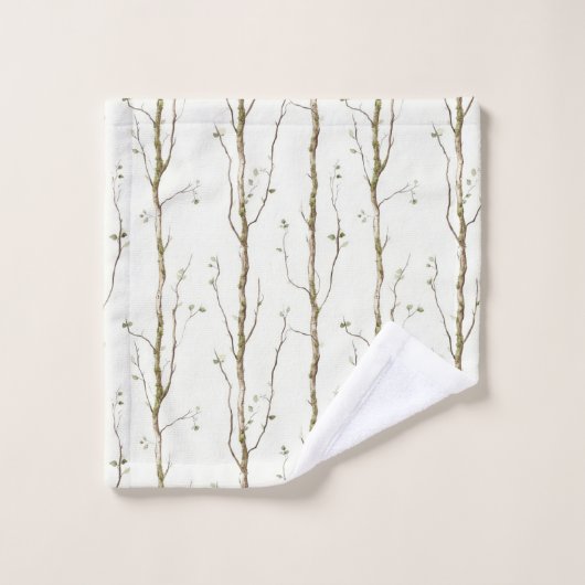 Green Brown Trees Bad Handdoek (Wasdoekje)
