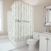 Green Brown Trees Douchegordijn (In situ)