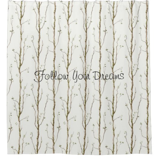 Green Brown Trees Douchegordijn (Voorkant)