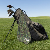 Green Brown Woodland Camouflage. Camo je Golfhanddoek (Groen)